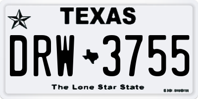 TX license plate DRW3755