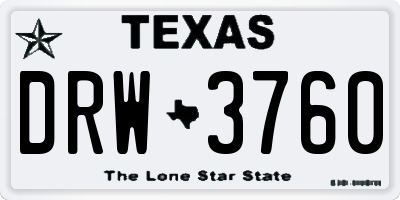 TX license plate DRW3760