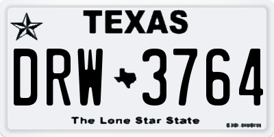 TX license plate DRW3764