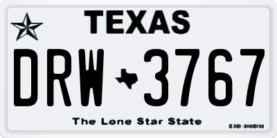 TX license plate DRW3767