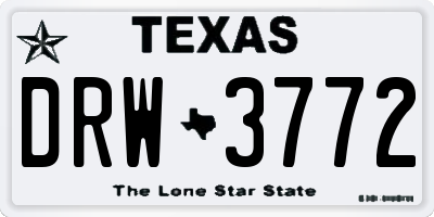 TX license plate DRW3772