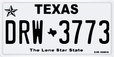TX license plate DRW3773