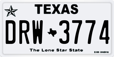 TX license plate DRW3774