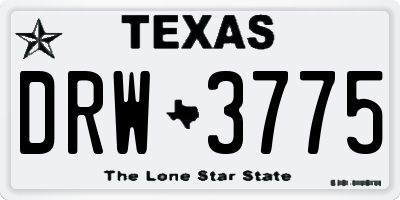 TX license plate DRW3775