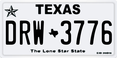 TX license plate DRW3776