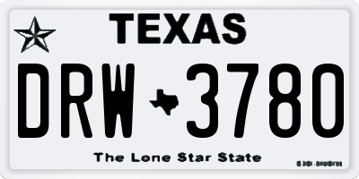 TX license plate DRW3780