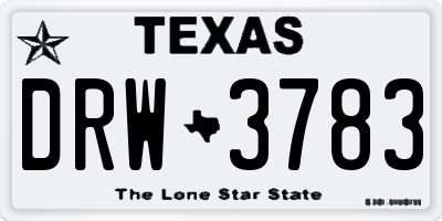 TX license plate DRW3783