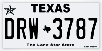 TX license plate DRW3787