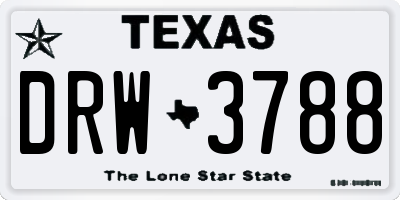TX license plate DRW3788