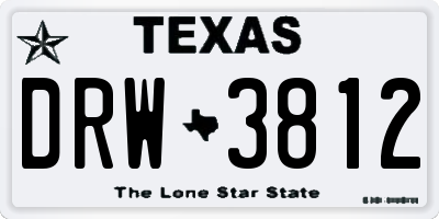TX license plate DRW3812
