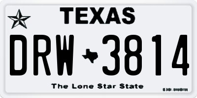 TX license plate DRW3814