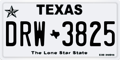 TX license plate DRW3825