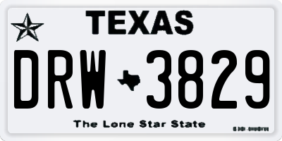 TX license plate DRW3829