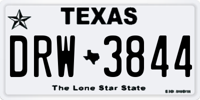 TX license plate DRW3844