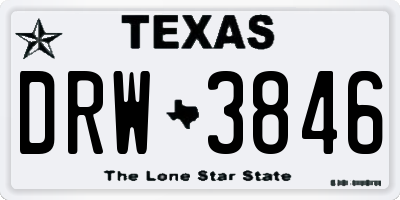 TX license plate DRW3846