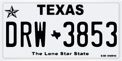 TX license plate DRW3853