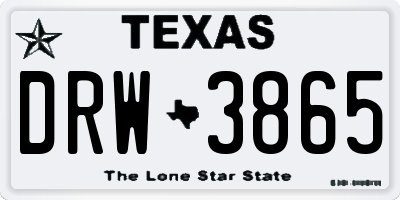 TX license plate DRW3865
