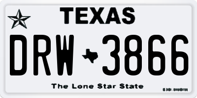 TX license plate DRW3866