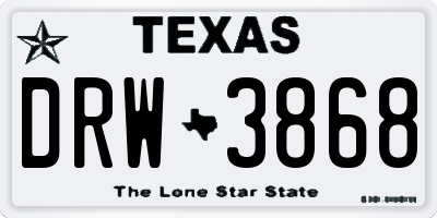 TX license plate DRW3868