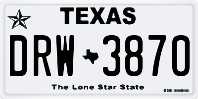 TX license plate DRW3870