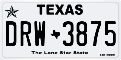 TX license plate DRW3875