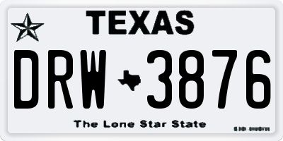 TX license plate DRW3876