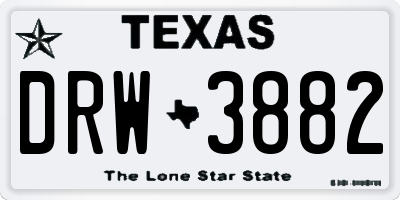 TX license plate DRW3882