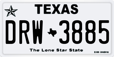 TX license plate DRW3885