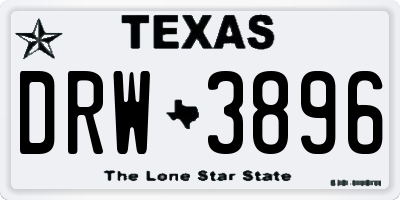 TX license plate DRW3896