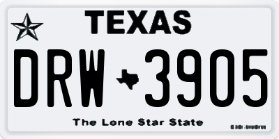 TX license plate DRW3905