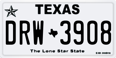 TX license plate DRW3908