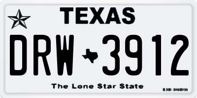 TX license plate DRW3912