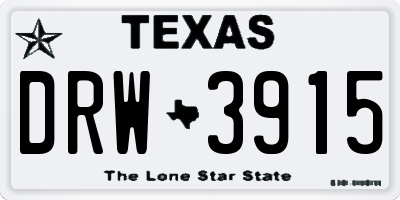 TX license plate DRW3915