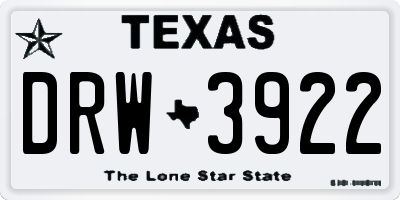 TX license plate DRW3922