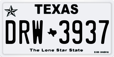 TX license plate DRW3937