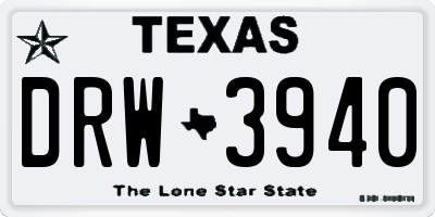 TX license plate DRW3940
