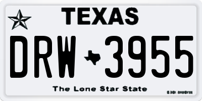 TX license plate DRW3955