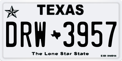 TX license plate DRW3957