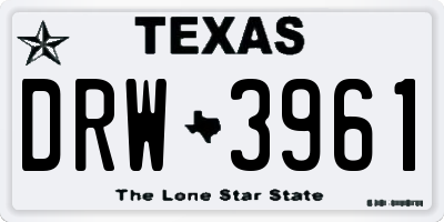 TX license plate DRW3961