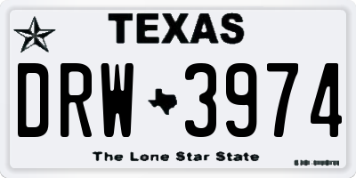 TX license plate DRW3974