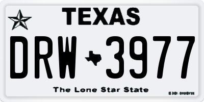 TX license plate DRW3977