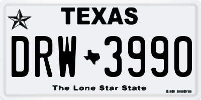 TX license plate DRW3990