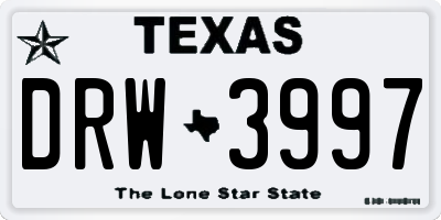TX license plate DRW3997