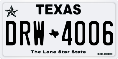 TX license plate DRW4006