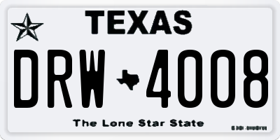 TX license plate DRW4008