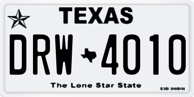 TX license plate DRW4010