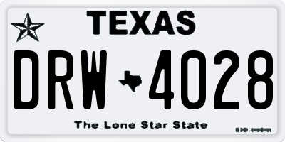 TX license plate DRW4028
