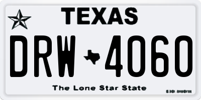 TX license plate DRW4060
