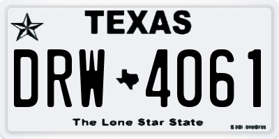 TX license plate DRW4061