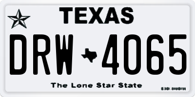TX license plate DRW4065